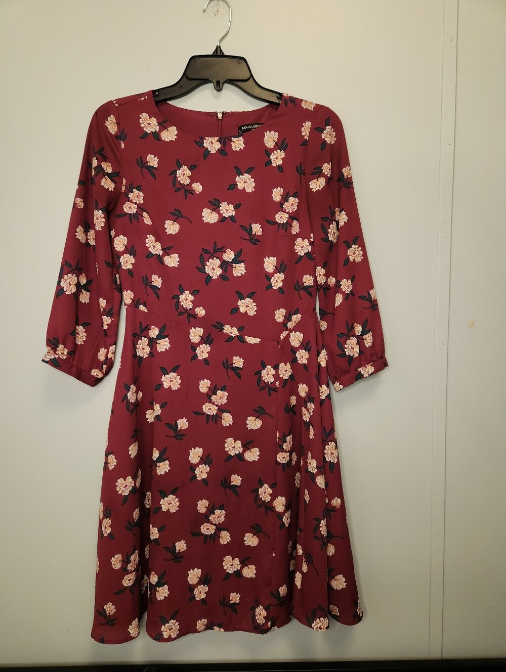 Banana Republic Asymmetrical Floral Dress In Plum Size 0